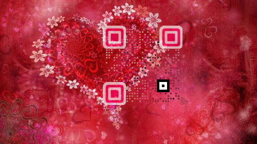 QR code intégré dans une composition florale